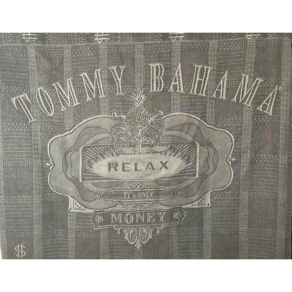 Tommy Bahama Relax It's Only Money Shirt Men's L Silk Camp Short Sleeve Gray